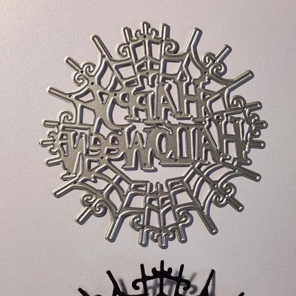 #303 Happy Halloween with Spider Web Die Cardmaking Scrapbooking - Picture 3 of 6